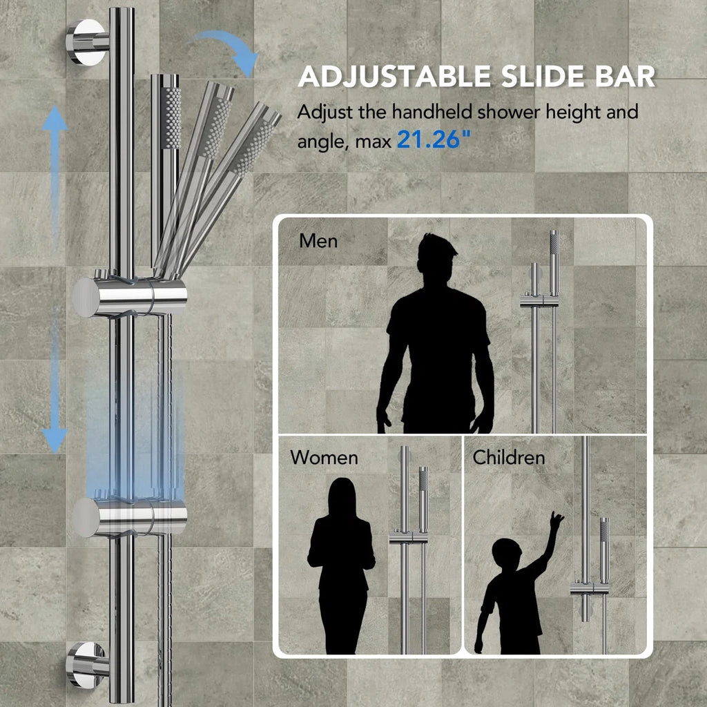 PressureBalanced Shower System, 10" Rainfall Dual Showerheads with Handheld Shower LP06657-LY - Chrome