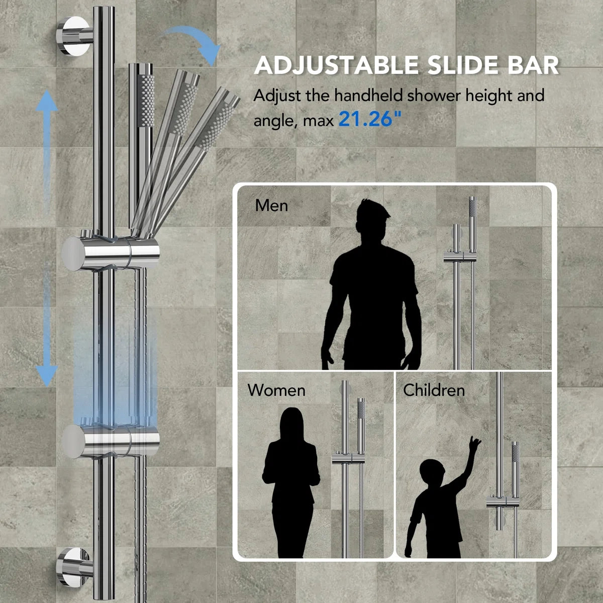 PressureBalanced Shower System, 10" Rainfall Dual Showerheads with Handheld Shower LP06657-LY - Chrome