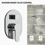 PressureBalanced Shower System, 10" Rainfall Dual Showerheads with Handheld Shower LP06657-LY - Chrome