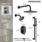 PressureBalanced Shower System, 10" Rainfall Dual Showerheads with Handheld Shower LP03320-LY - Matte Black