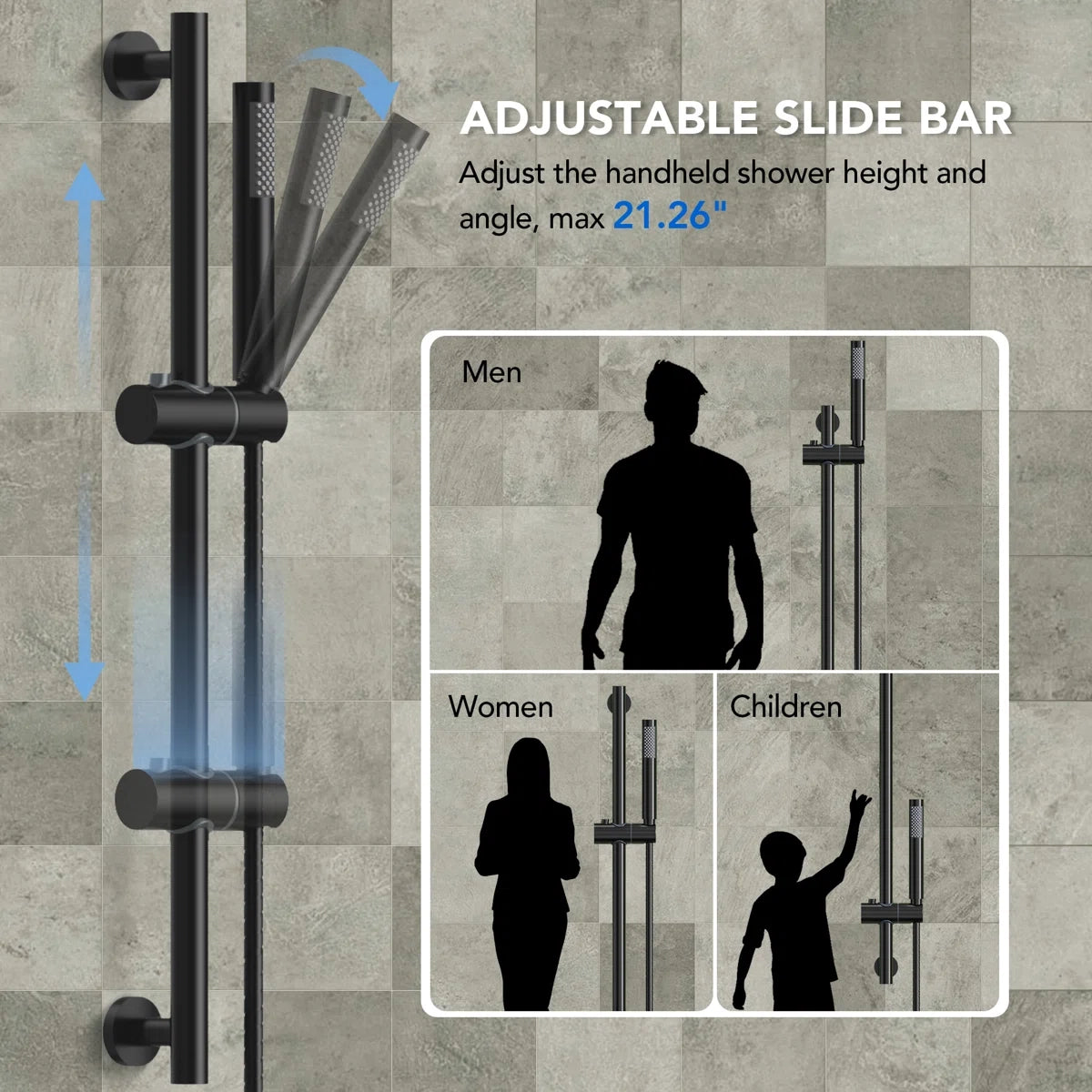 PressureBalanced Shower System, 10" Rainfall Dual Showerheads with Handheld Shower LP03320-LY - Matte Black