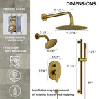 PressureBalanced Shower System, 10" Rainfall Dual Showerheads with Handheld Shower LP02332-LY - Brushed Gold
