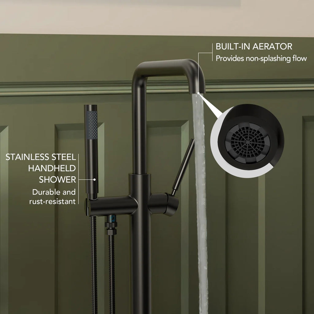 Single Handle Freestanding Tub Filler with Diverter LP900-YG - Matte Black