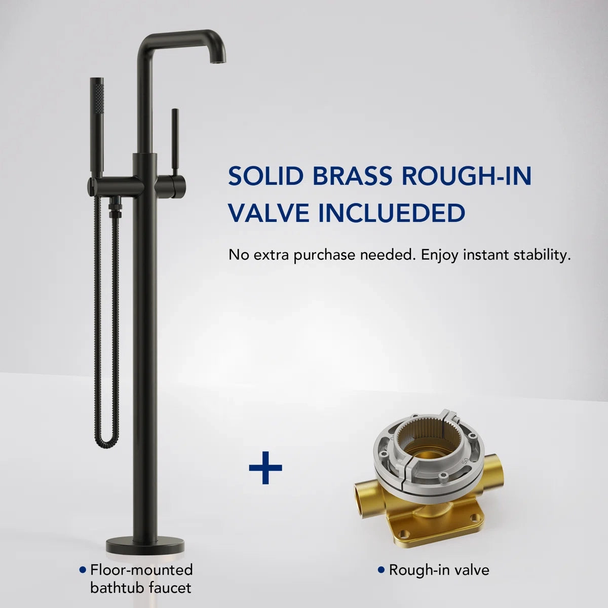 Single Handle Freestanding Tub Filler with Diverter LP900-YG - Matte Black