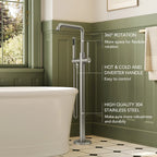 Single Handle Freestanding Tub Filler with Diverter LP901-YG - Brushed Nickel