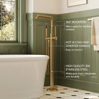 Single Handle Freestanding Tub Filler with Diverter LP902-YG - Brushed Gold