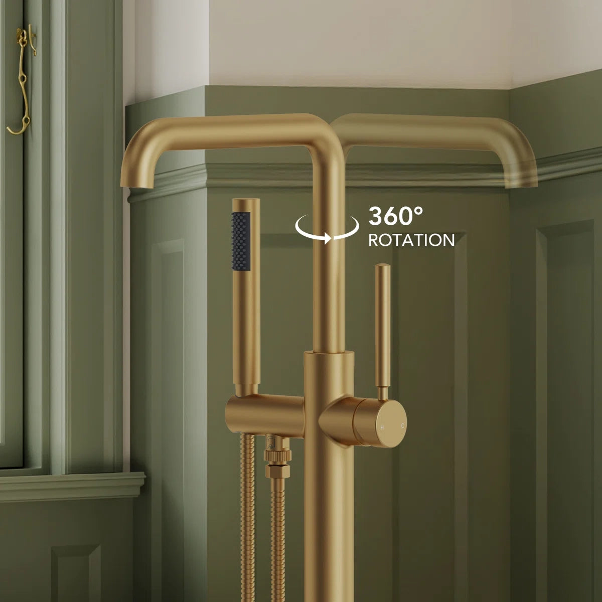 Single Handle Freestanding Tub Filler with Diverter LP902-YG - Brushed Gold