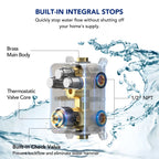 Thermostatic 12" High-Pressure Rainfall Shower Faucet, Dual Showerheads System with Handheld Shower LP0675-LY - Chrome