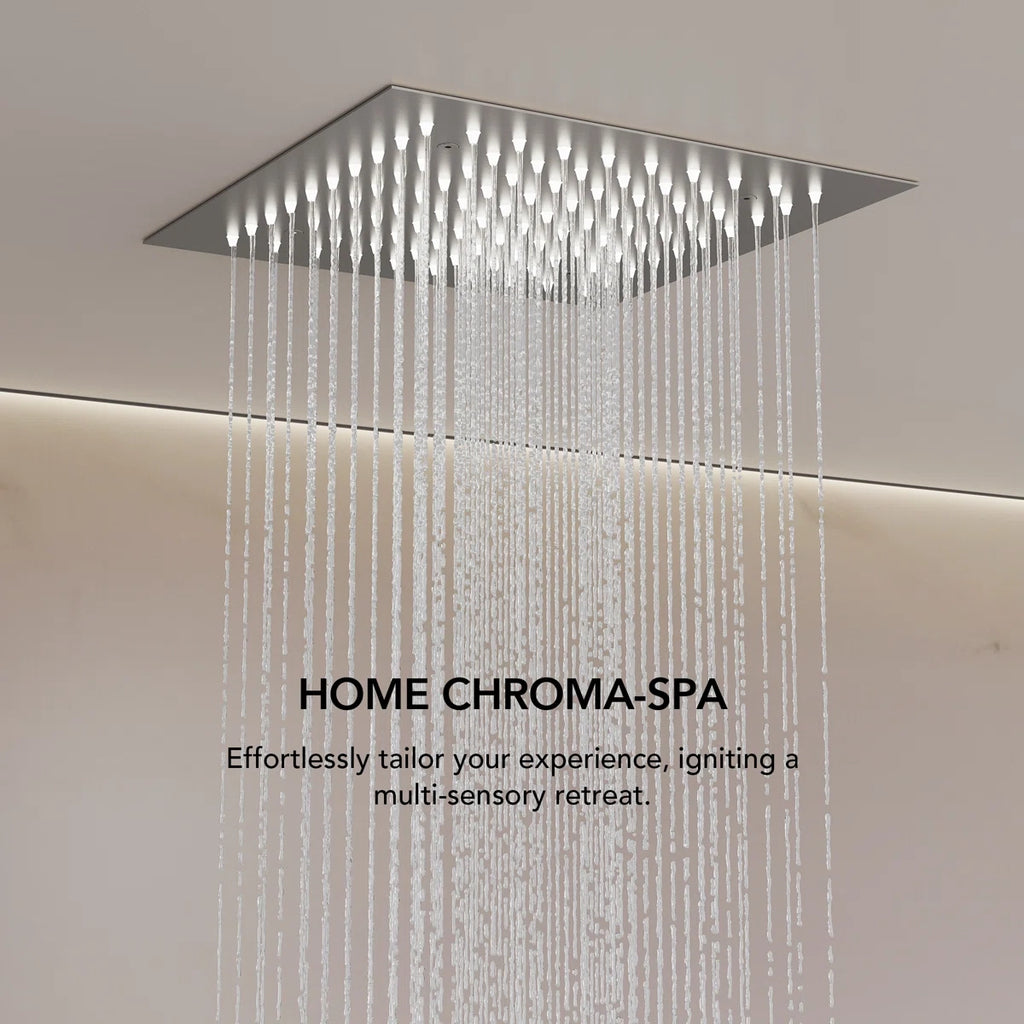 Thermostatic Dual Showerheads System, Ceiling Mount 12" LED Rainfall Shower Faucet with 6" Shower Head, Handheld Spray LP10092-LY - Brushed Nickel