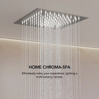 Thermostatic Dual Showerheads System, Ceiling Mount 12" LED Rainfall Shower Faucet with 6" Shower Head, Handheld Spray LP10092-LY - Brushed Nickel
