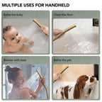 Thermostatic Dual Showerheads System, Wall Mount 12" High-Pressure Rainfall Shower Faucet with Handheld Spray and Body Jet LP0771-LY - Brushed Gold