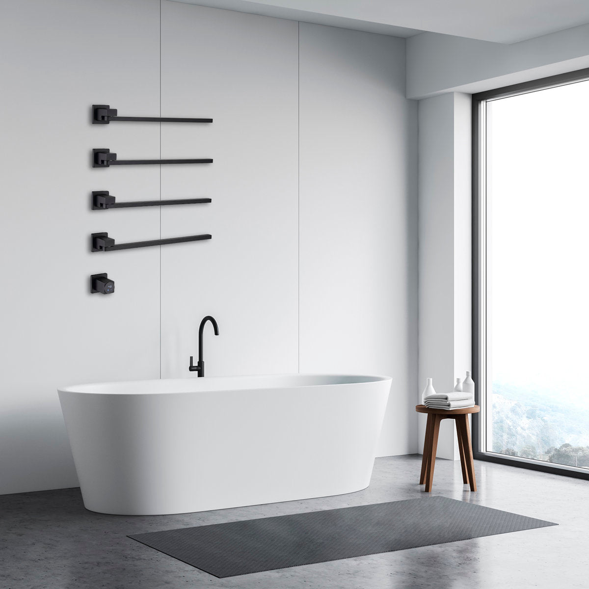 LPVLPV Traditional Towel Rail Towel Warmer FK015 - Black