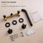 Two-Handle 3-Hole Wall Mounted Roman Tub Faucet Bathtub FillerLP077-YG - Matte Black