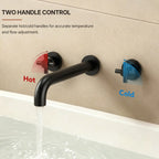Two-Handle 3-Hole Wall Mounted Roman Tub Faucet Bathtub FillerLP077-YG - Matte Black