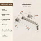 Two-Handle 3-Hole Wall Mounted Roman Tub Faucet Bathtub FillerLP078-YG - Brushed Nickel