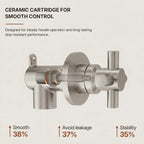 Two-Handle 3-Hole Wall Mounted Roman Tub Faucet Bathtub FillerLP078-YG - Brushed Nickel