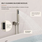 Wall Mount Waterfall Tub Faucet with Pressure Balance Valve and Hand Shower LP-220389-YG - Brushed Nickel
